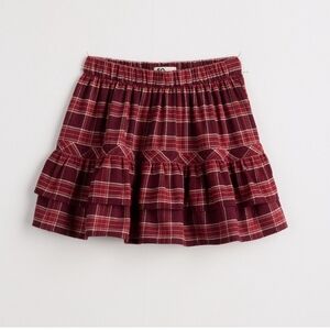 Kohls SO Plaid Ruffle Skirt - Red